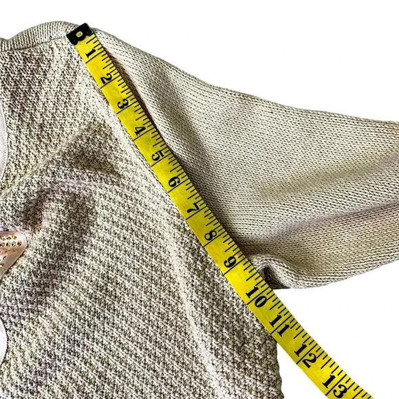 Chico's Embellished Metallic Open Front Knit Cardigan Sweater Women Size L Pink - Picture 11 of 16